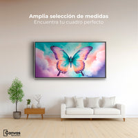 Cuadros Decorativos Canvas Revolution | Mariposa Celeste | Montaje3
