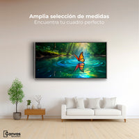 Cuadros Decorativos Canvas Revolution | Mariposa Y Agua | Montaje3