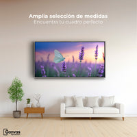 Cuadros Decorativos Canvas Revolution | Mariposa Y Lavanda | Montaje3