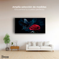 Cuadros Decorativos Canvas Revolution | Mariposa Y Rosa | Montaje3