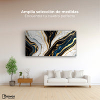 Cuadros Decorativos Canvas Revolution | Marmol Lujoso Oro | Montaje3
