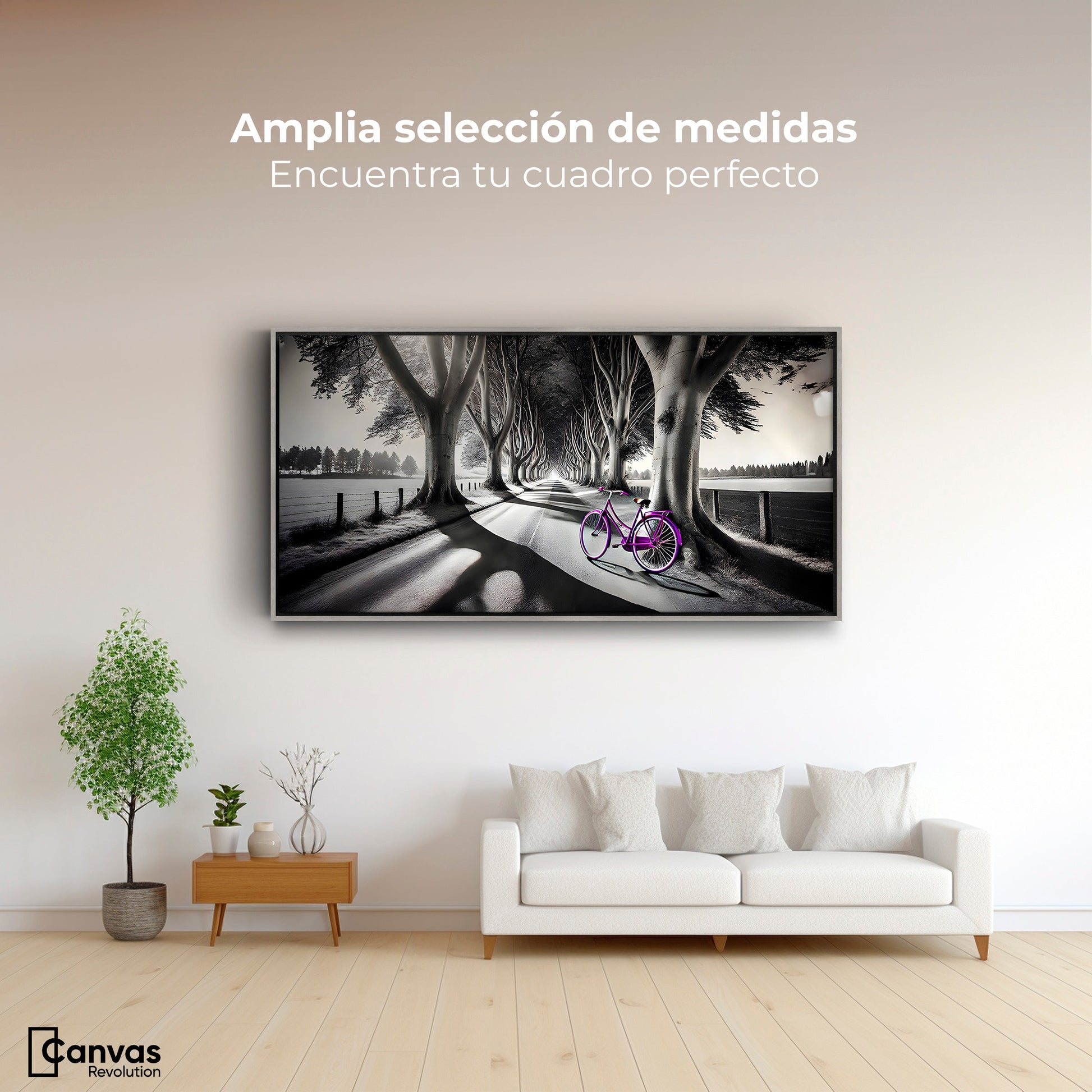 Cuadros Decorativos Canvas Revolution | Morado Natural | Montaje3