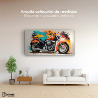 Cuadros Decorativos Canvas Revolution | Motocicleta Clasica | Montaje3