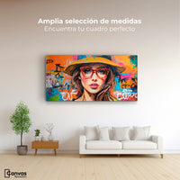 Cuadros Decorativos Canvas Revolution | Mujer Con Gafas | Montaje3