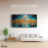 Cuadros Decorativos Canvas Revolution | New York Paint Oro | Montaje3