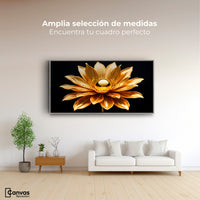 Cuadros Decorativos Canvas Revolution | Oro Flor Radiante | Montaje3