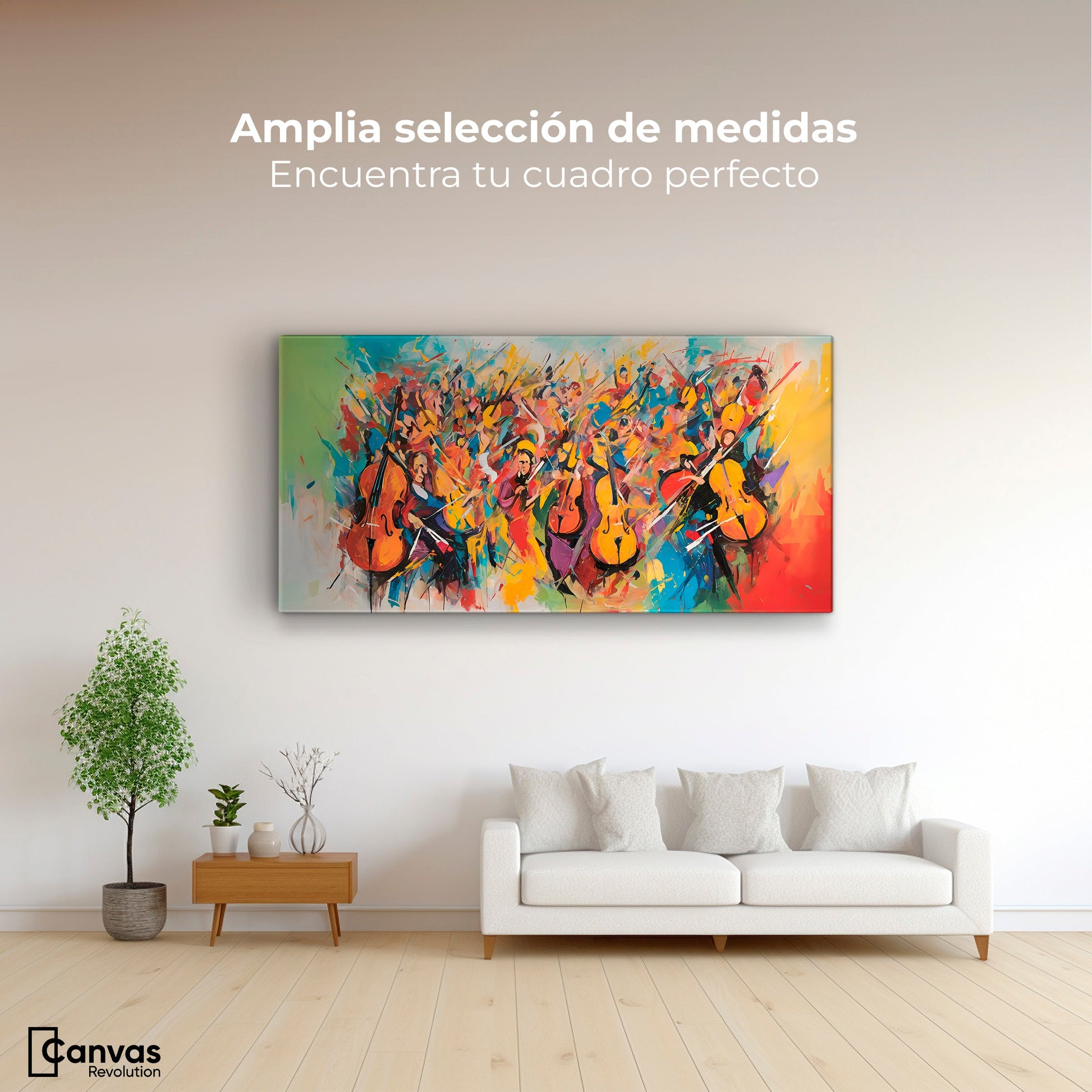 Cuadros Decorativos Canvas Revolution | Orquesta De Colores | Montaje3