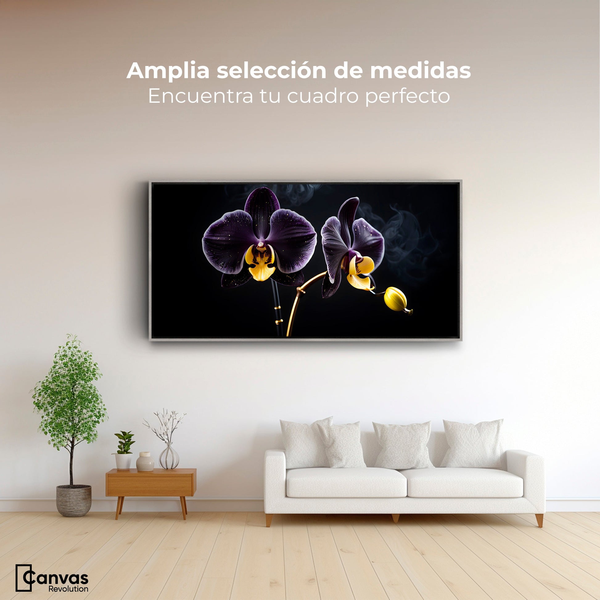 Cuadros Decorativos Canvas Revolution | Orquidea Bicolor | Montaje3