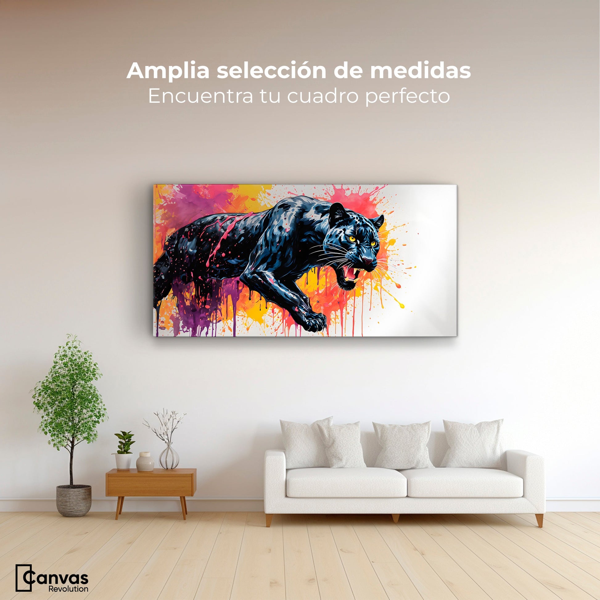 Cuadros Decorativos Canvas Revolution | Pantera Colores | Montaje3