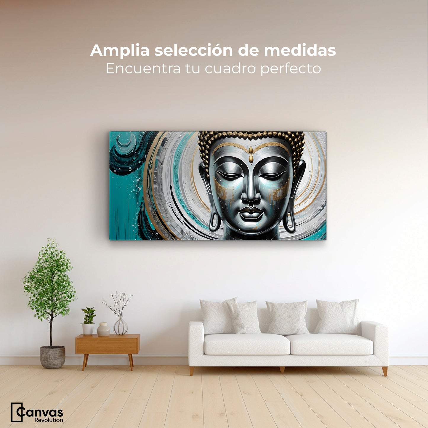 Cuadros Decorativos Canvas Revolution | Paz Con Buda | Montaje3