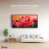 Cuadros Decorativos Canvas Revolution | Peonia Rosa Eterno | Montaje3