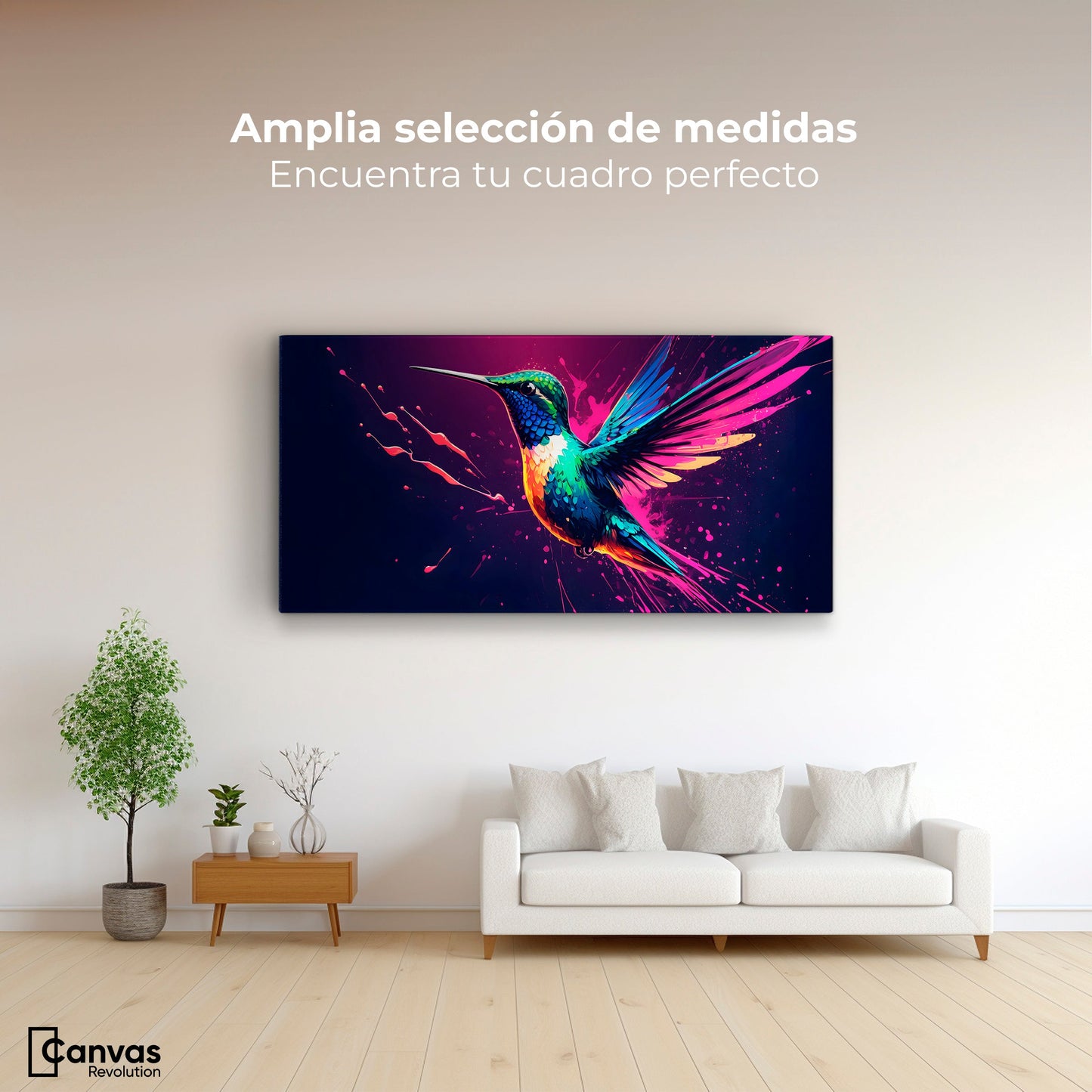 Cuadros Decorativos Canvas Revolution | Plumas Radiantes | Montaje3