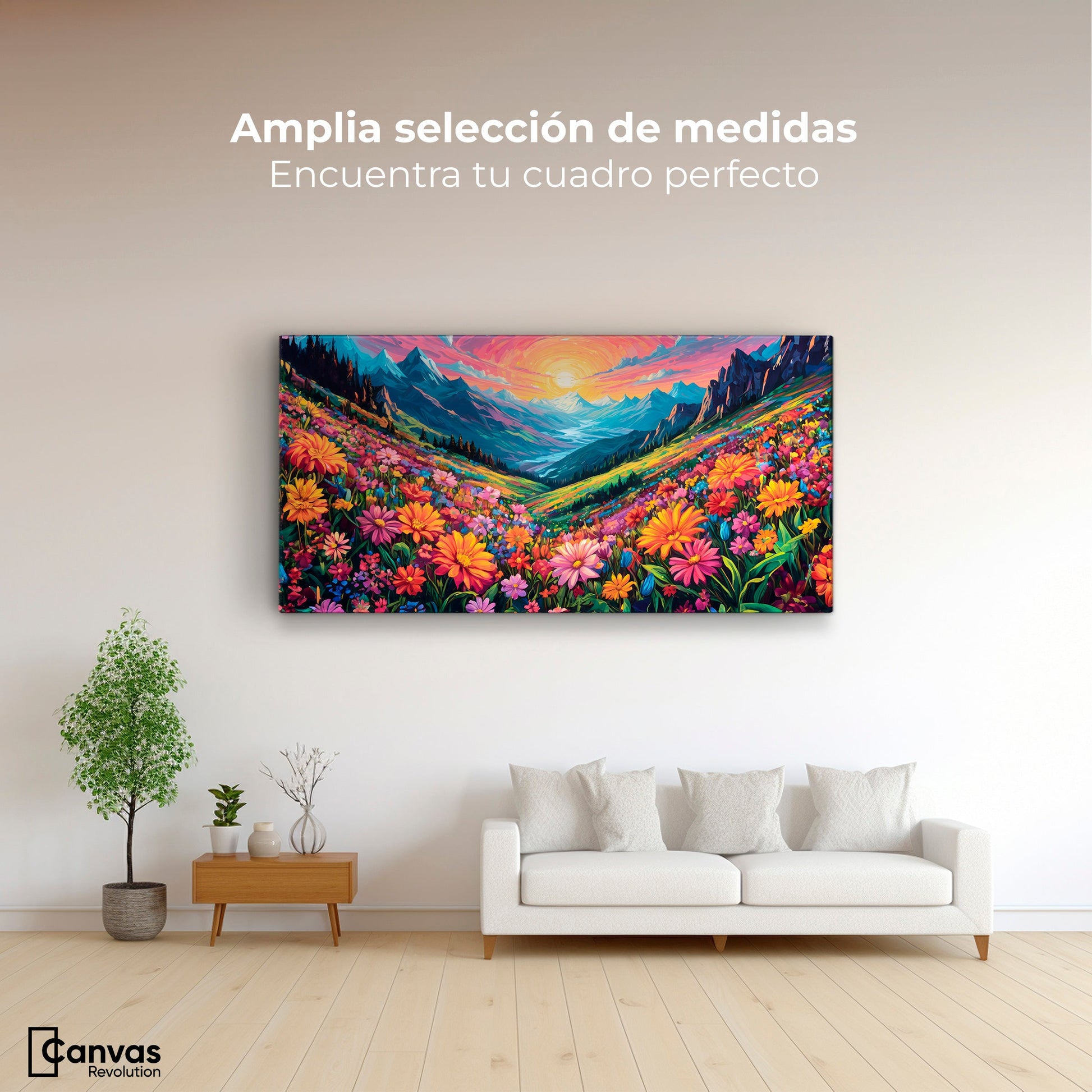 Cuadros Decorativos Canvas Revolution | Pradera Colores | Montaje3