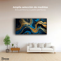 Cuadros Decorativos Canvas Revolution | Remolinos Zafiro | Montaje3