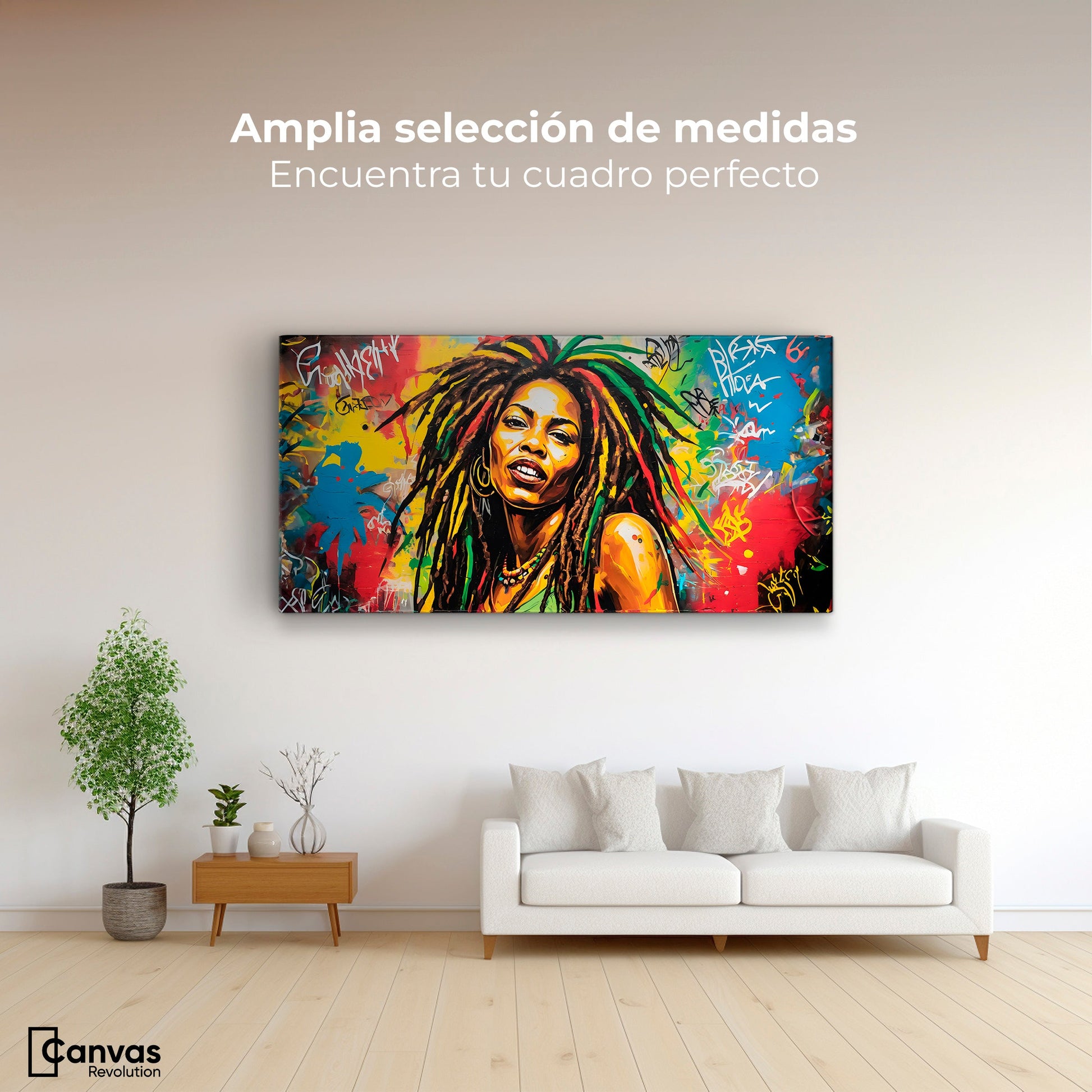 Cuadros Decorativos Canvas Revolution | Retrato Rasta Urban | Montaje3