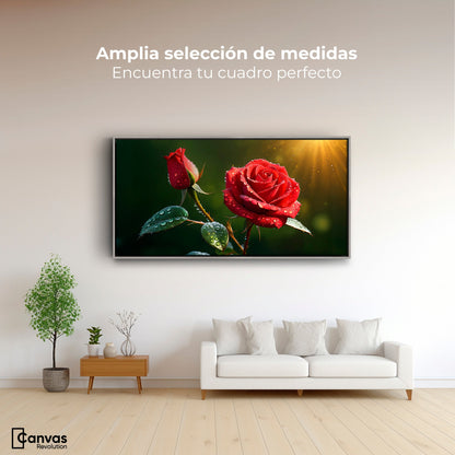 Cuadros Decorativos Canvas Revolution | Rosa En Contraste | Montaje3