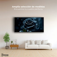 Cuadros Decorativos Canvas Revolution | Rosa Negra Poderosa | Montaje3