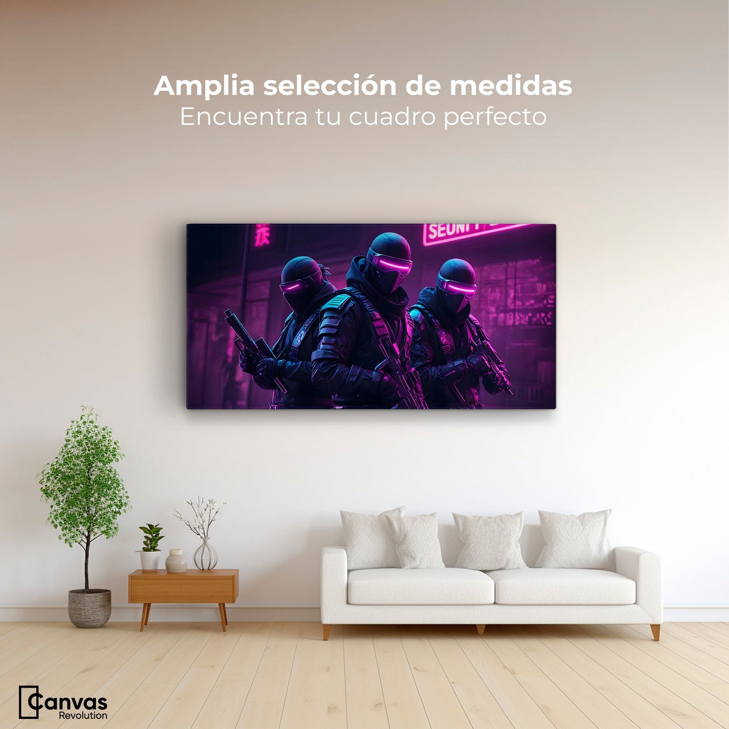 Cuadros Decorativos Canvas Revolution | Soldado Cyberpunk | Montaje3