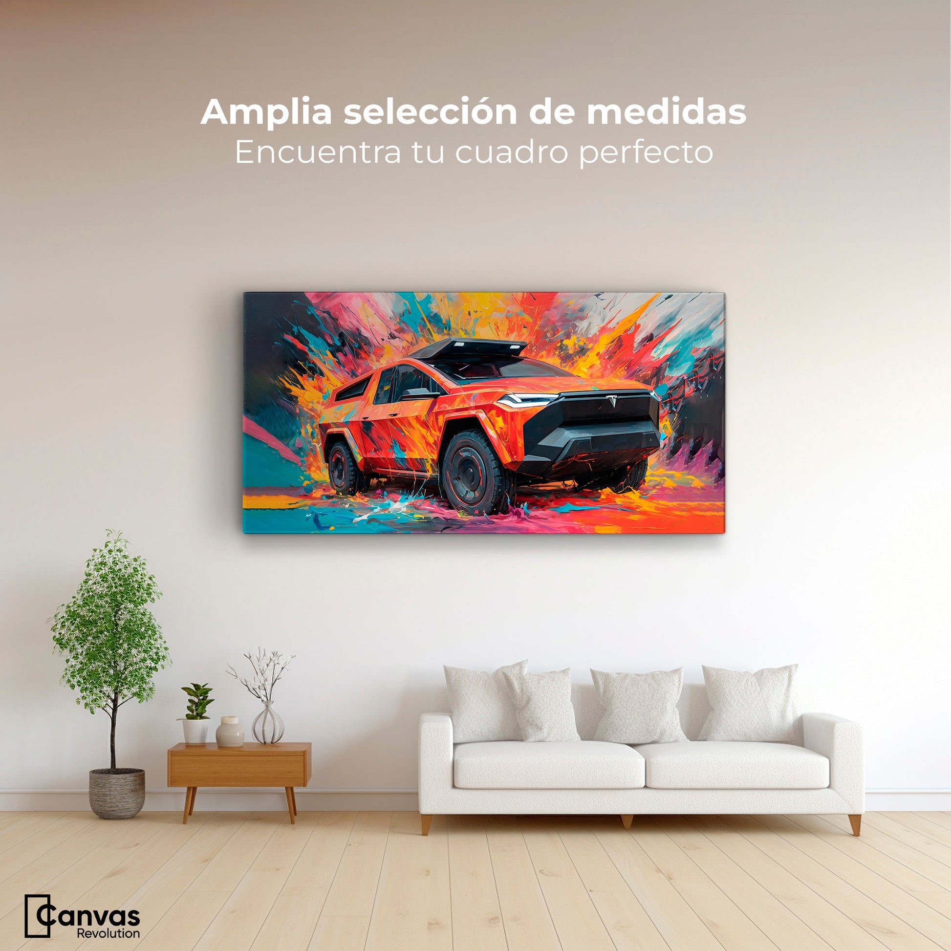 Cuadros Decorativos Canvas Revolution | Truck In Colors | Montaje3