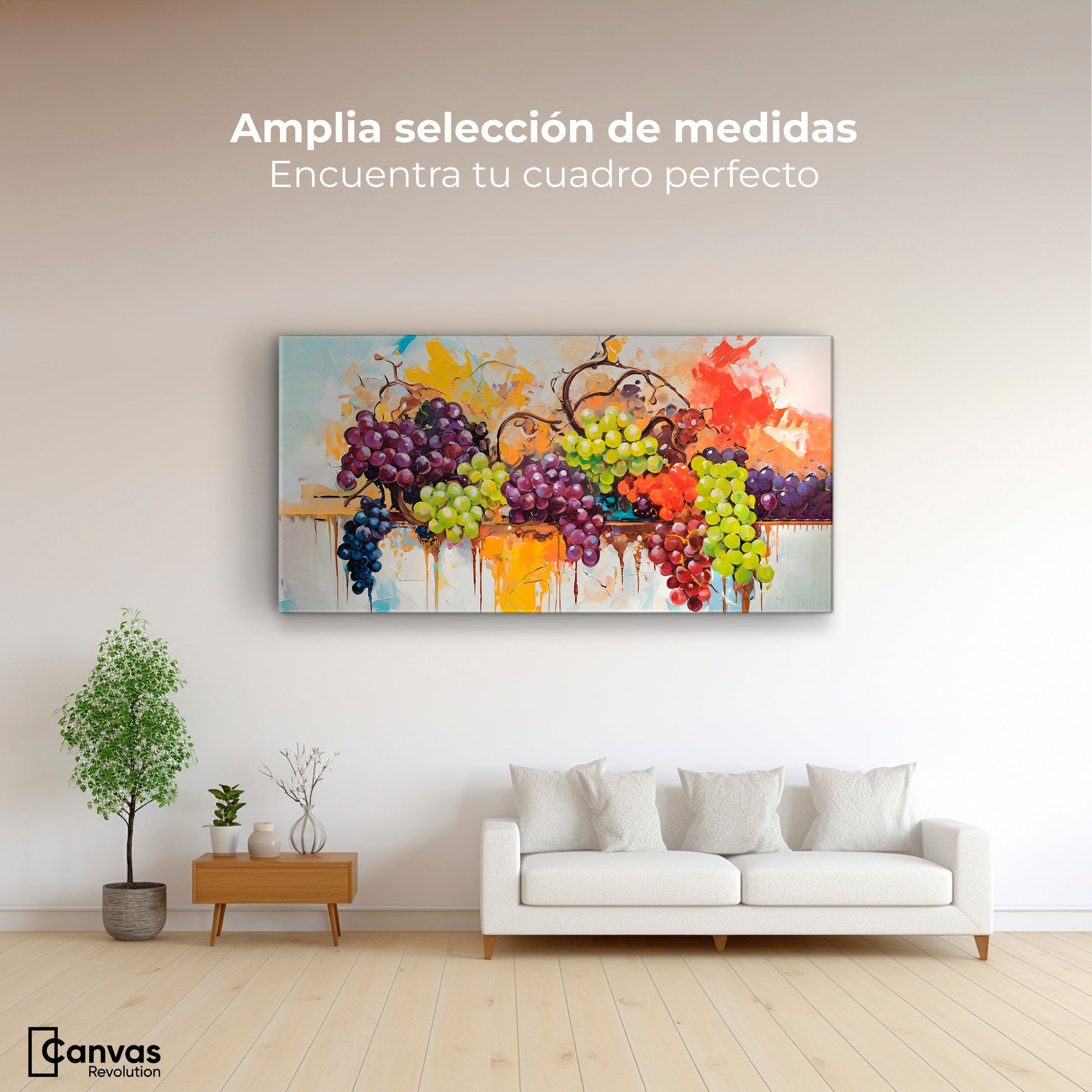 Cuadros Decorativos Canvas Revolution | Uvas Coloridas | Montaje3
