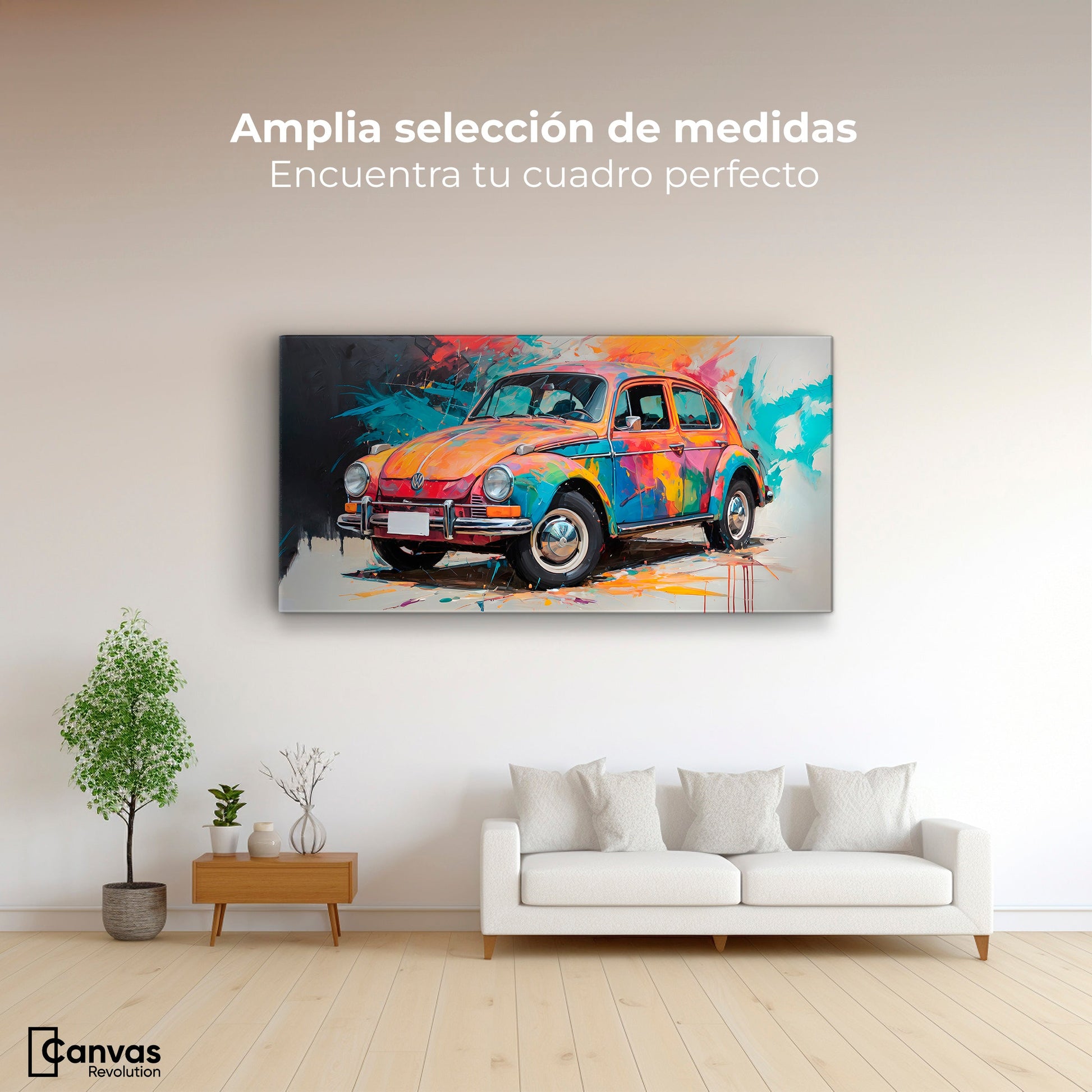 Cuadros Decorativos Canvas Revolution | Vocho Colorido | Montaje3