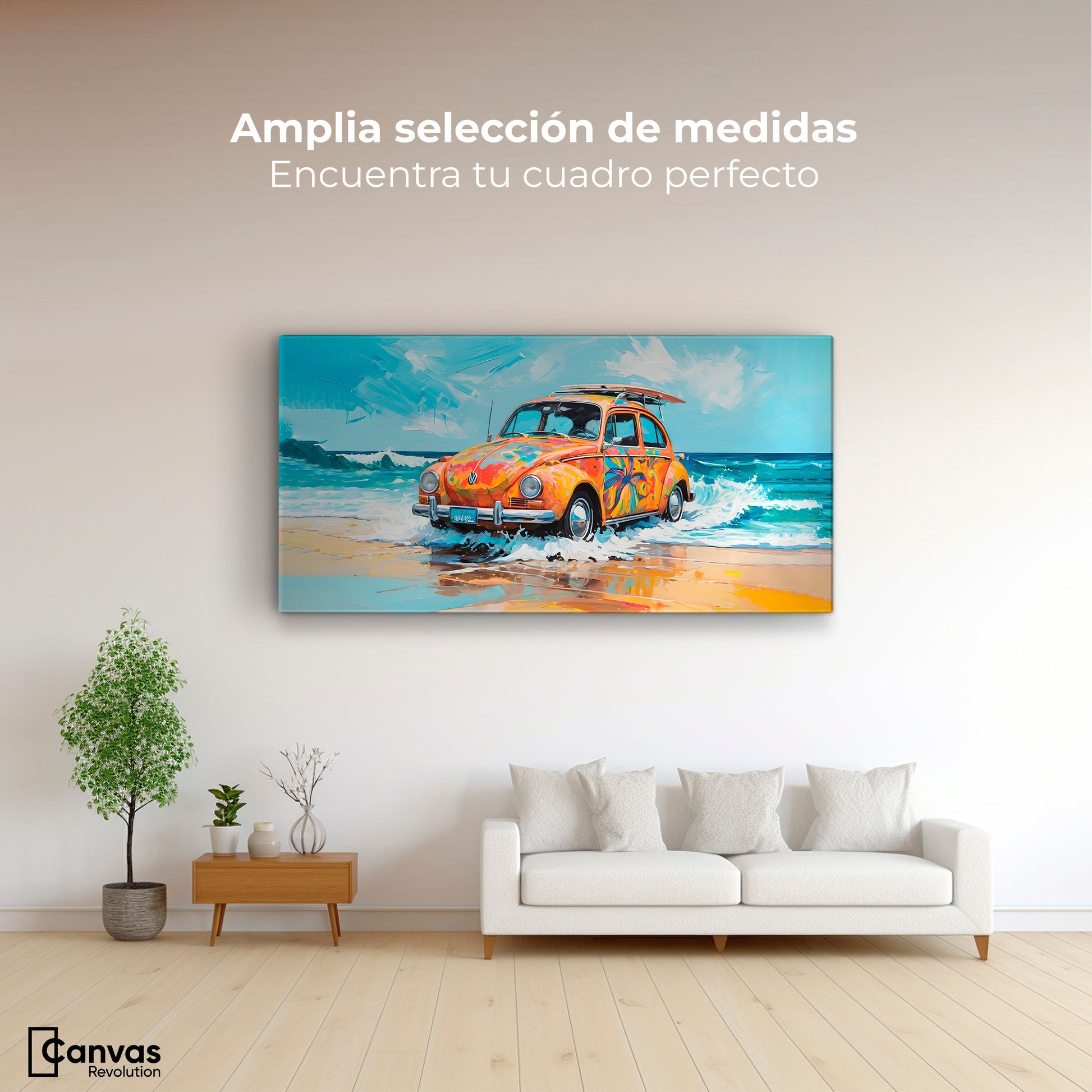 Cuadros Decorativos Canvas Revolution | Vocho Vacacional | Montaje3