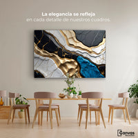 Cuadros Decorativos Canvas Revolution | Abstracto Dorado | Montaje4