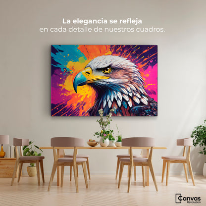 Cuadros Decorativos Canvas Revolution | Aguila Arcoiris | Montaje4