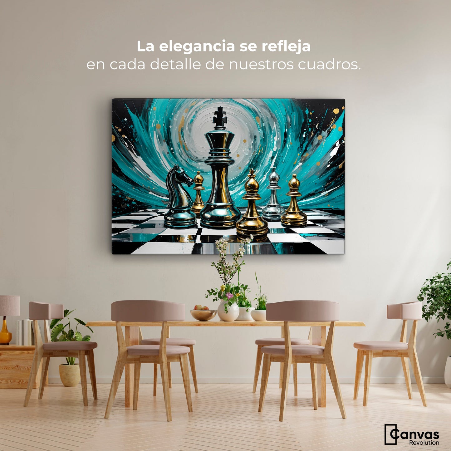 Cuadros Decorativos Canvas Revolution | Ajedrez Y Maestria | Montaje4