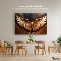 Cuadros Decorativos Canvas Revolution | Alas Angel Cobre | Montaje4