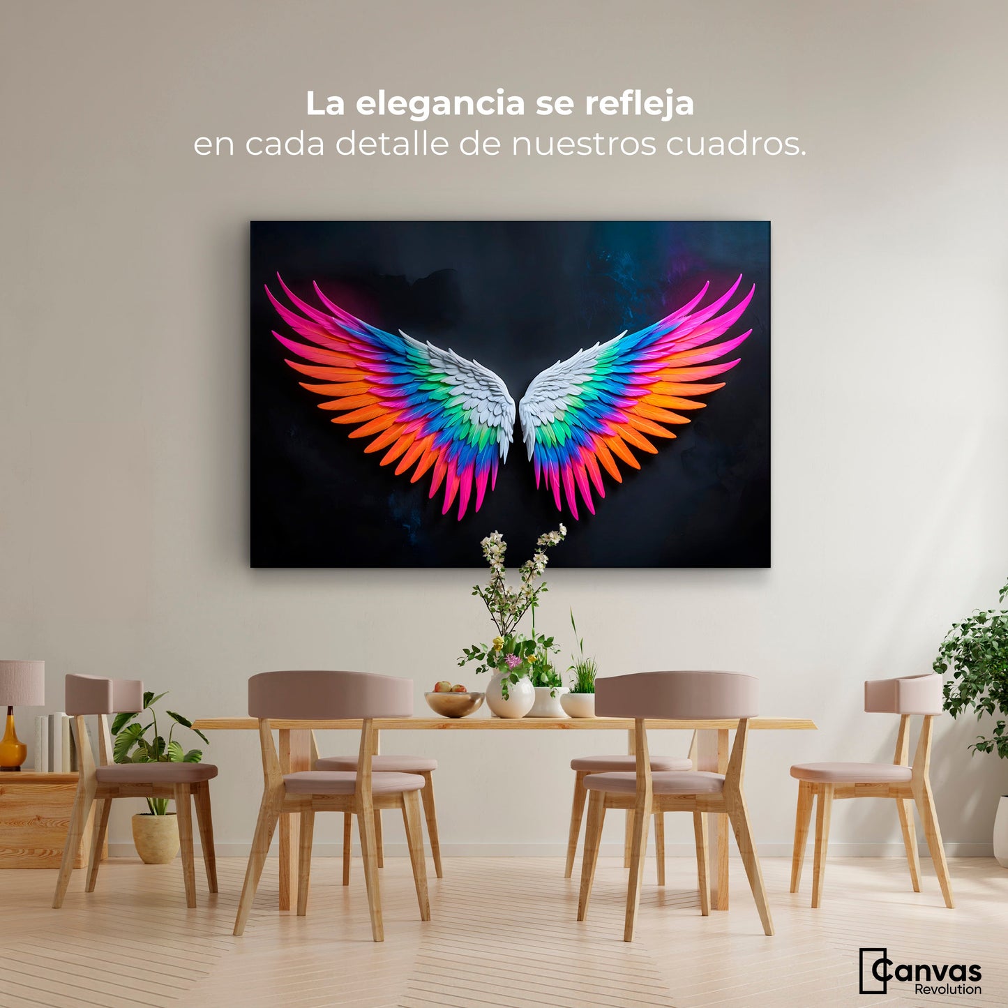 Cuadros Decorativos Canvas Revolution | Alas Angel Pureza | Montaje4