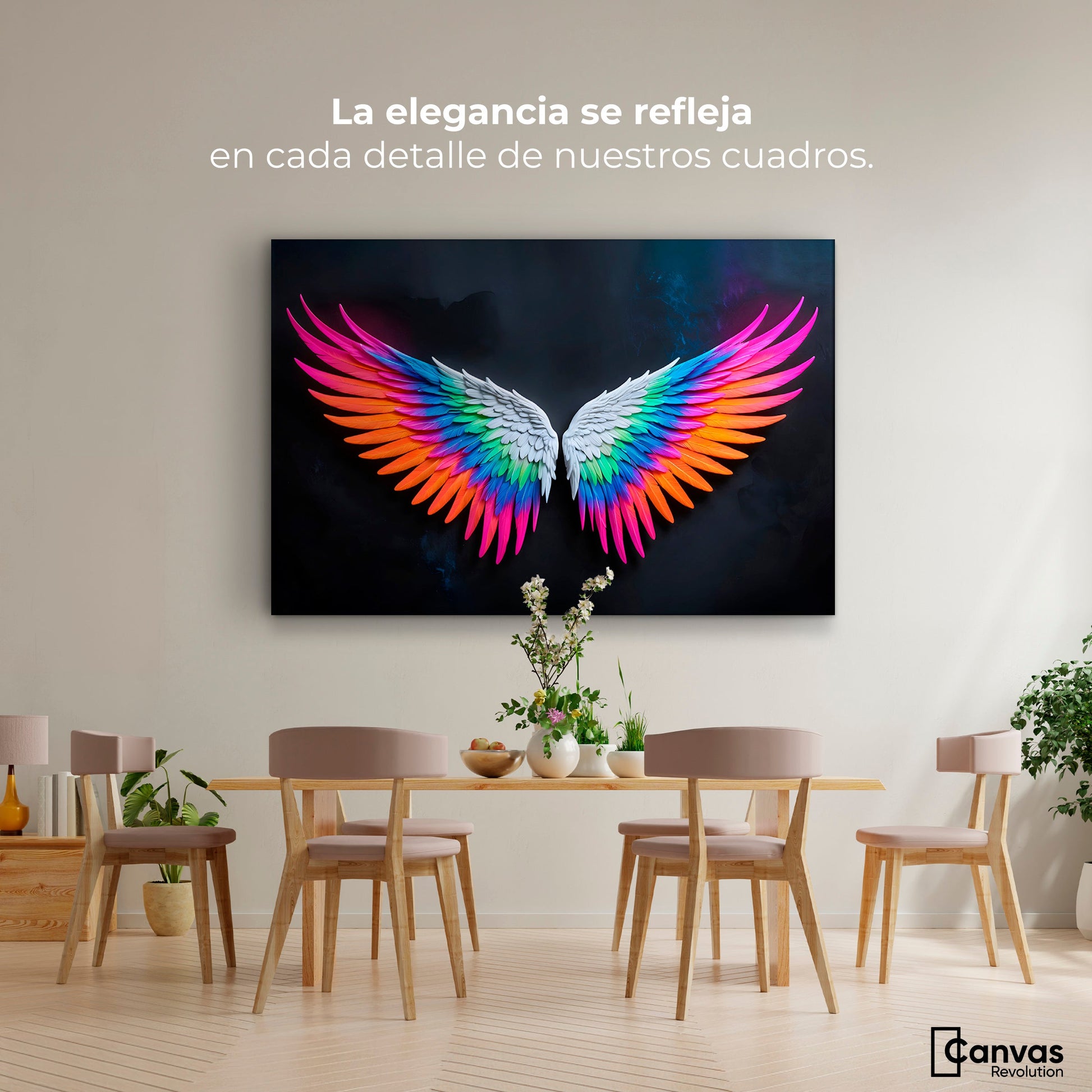 Cuadros Decorativos Canvas Revolution | Alas Angel Pureza | Montaje4