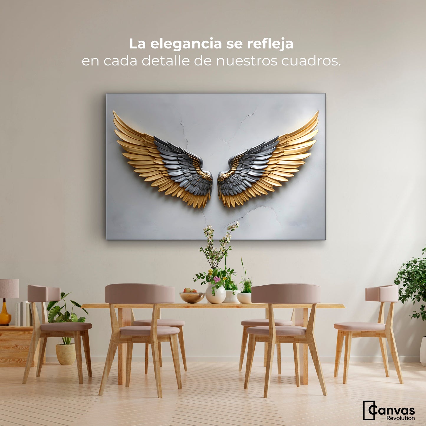Cuadros Decorativos Canvas Revolution | Alas Angel Sereno | Montaje4