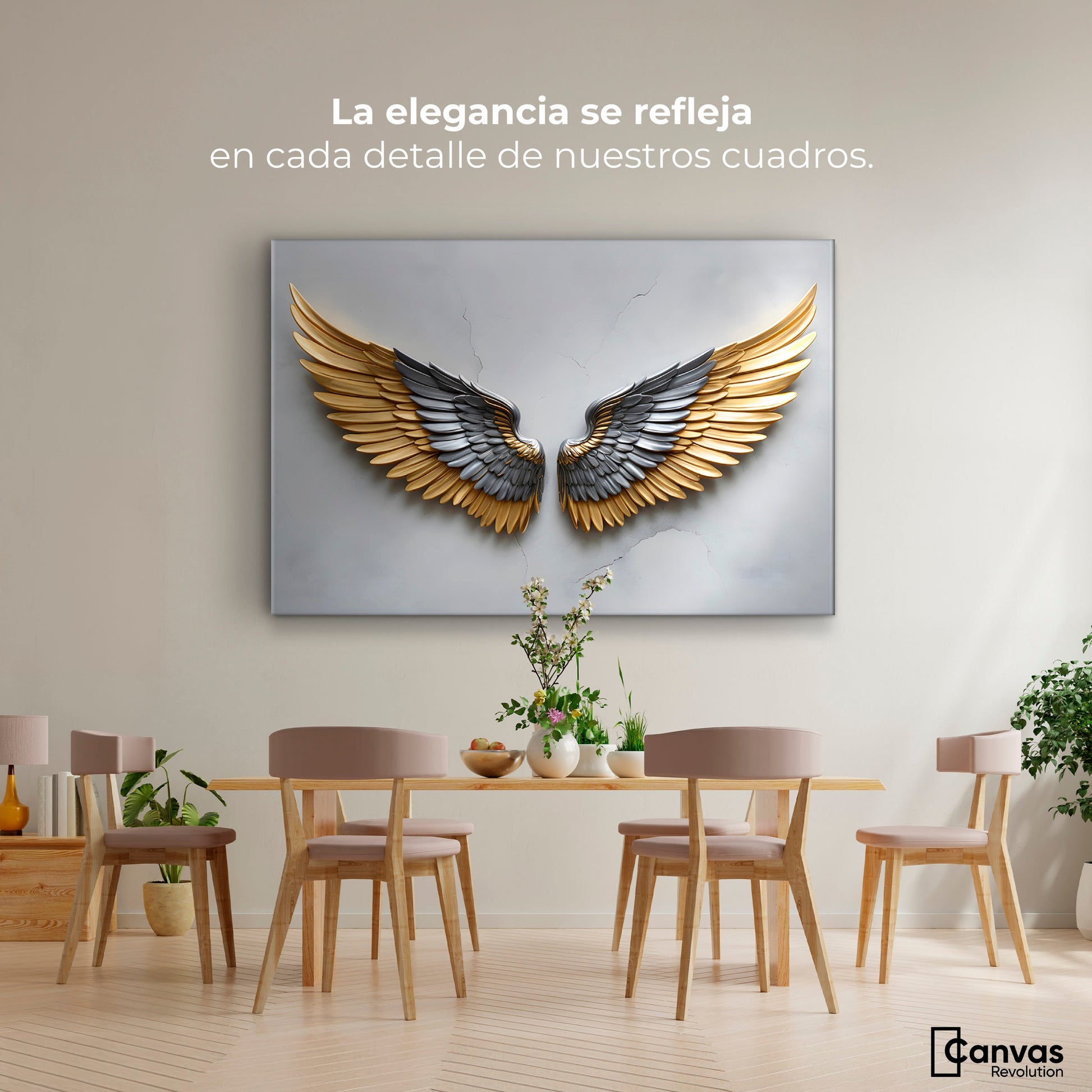 Cuadros Decorativos Canvas Revolution | Alas Angel Sereno | Montaje4