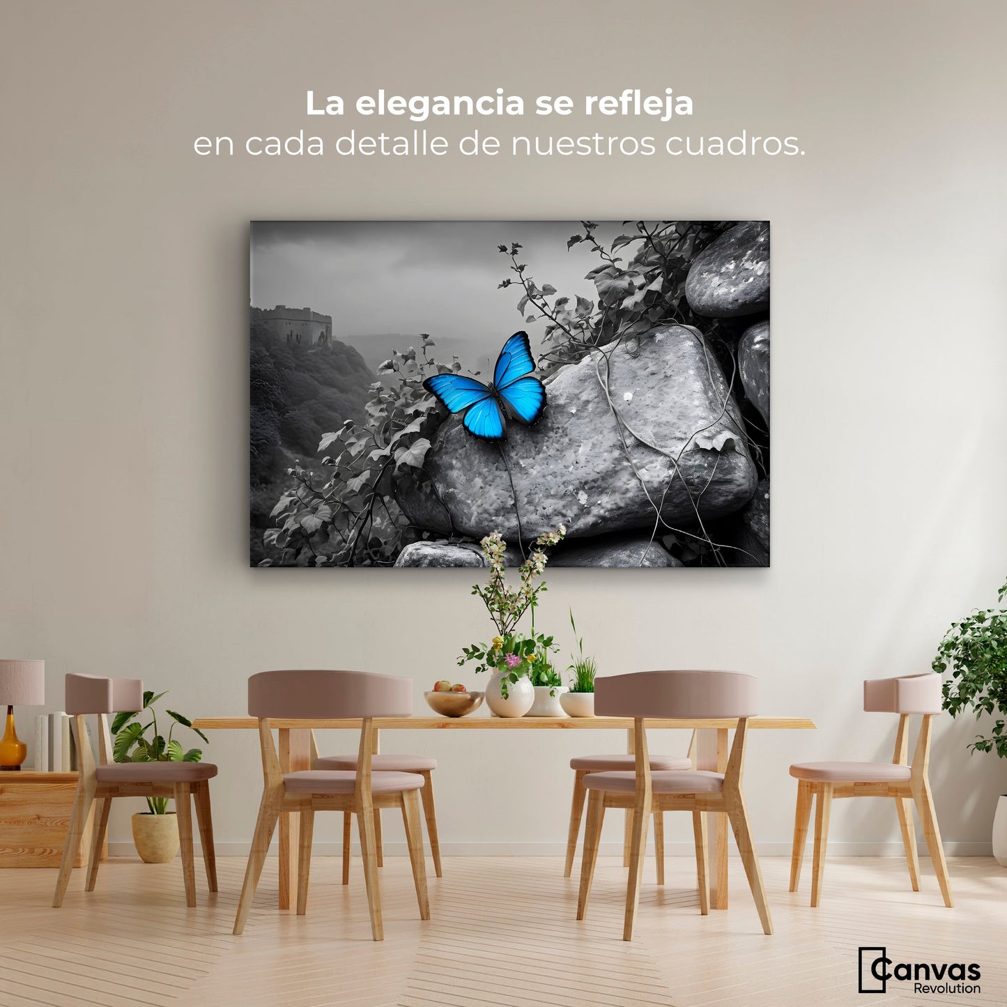 Cuadros Decorativos Canvas Revolution | Alas De Zafiro | Montaje4