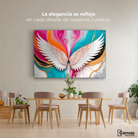 Cuadros Decorativos Canvas Revolution | Alas Fusion Color | Montaje4