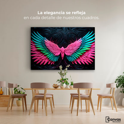Cuadros Decorativos Canvas Revolution | Alas Luz Angeles | Montaje4
