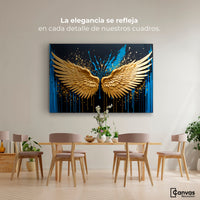 Cuadros Decorativos Canvas Revolution | Alas Oro Splash | Montaje4