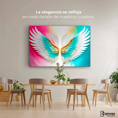 Cuadros Decorativos Canvas Revolution | Alas Plumas De Paz | Montaje4