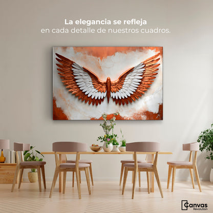 Cuadros Decorativos Canvas Revolution | Alas Vibrante Sol | Montaje4