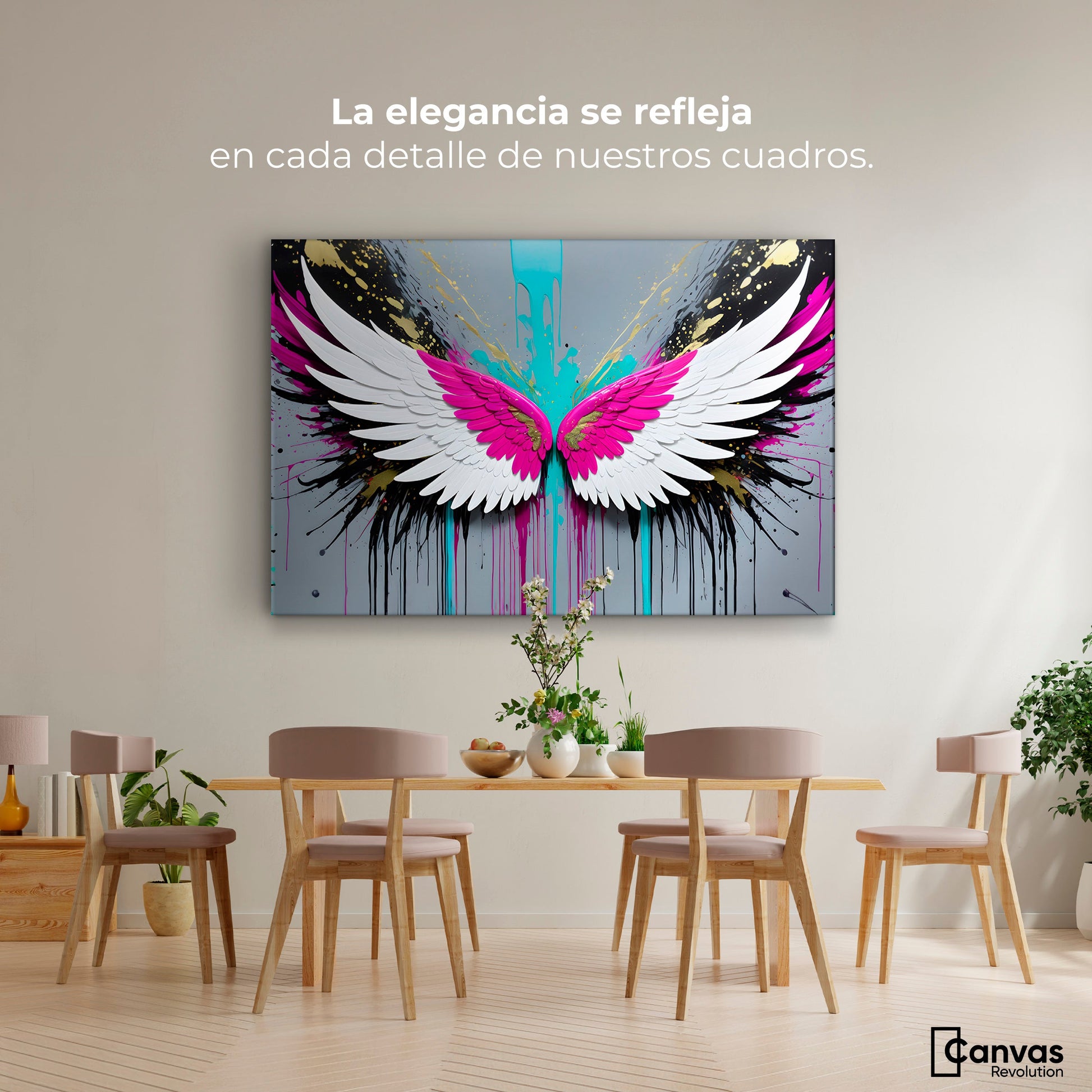 Cuadros Decorativos Canvas Revolution | Alas Vuelo Eterno | Montaje4
