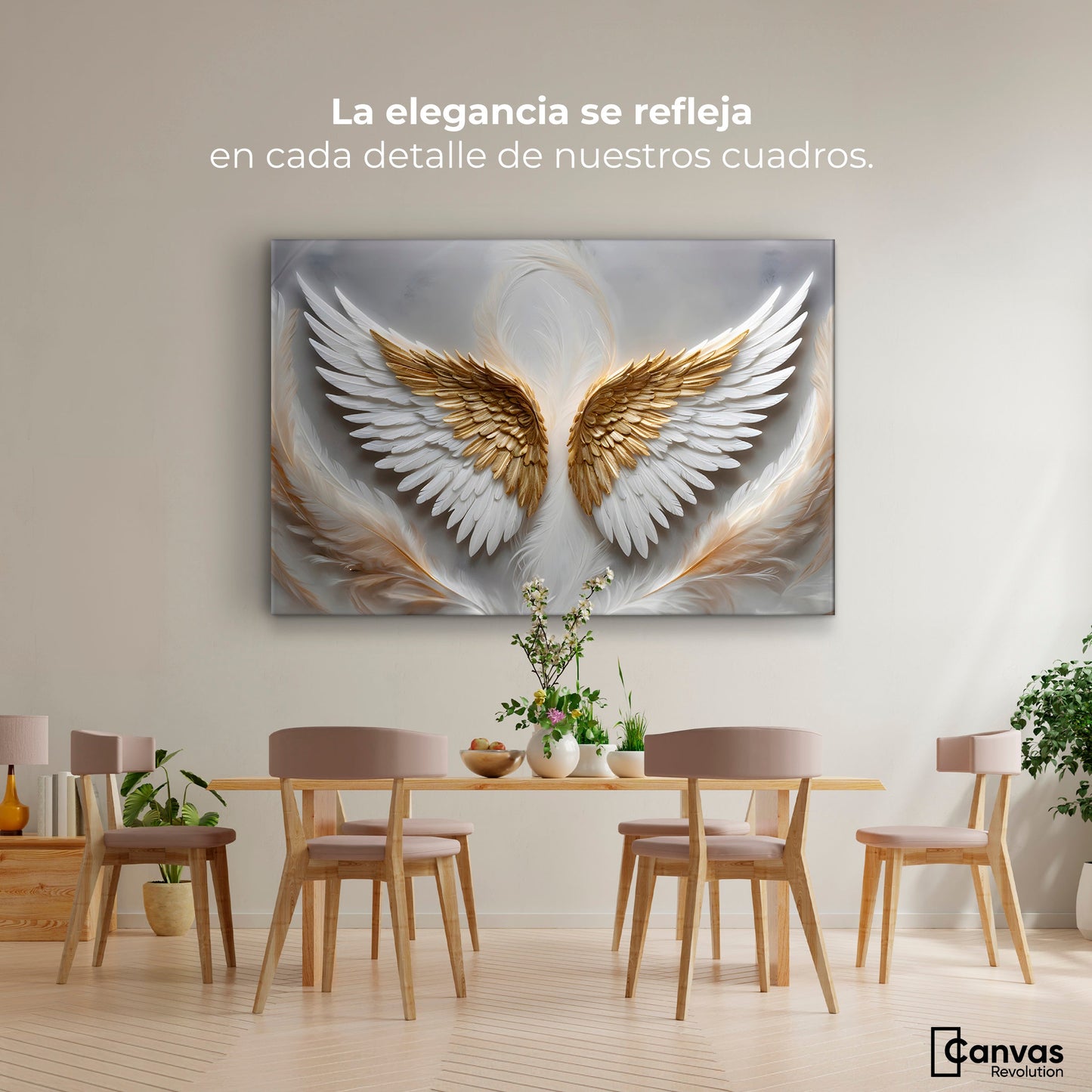Cuadros Decorativos Canvas Revolution | Angel Luz Radiante | Montaje4