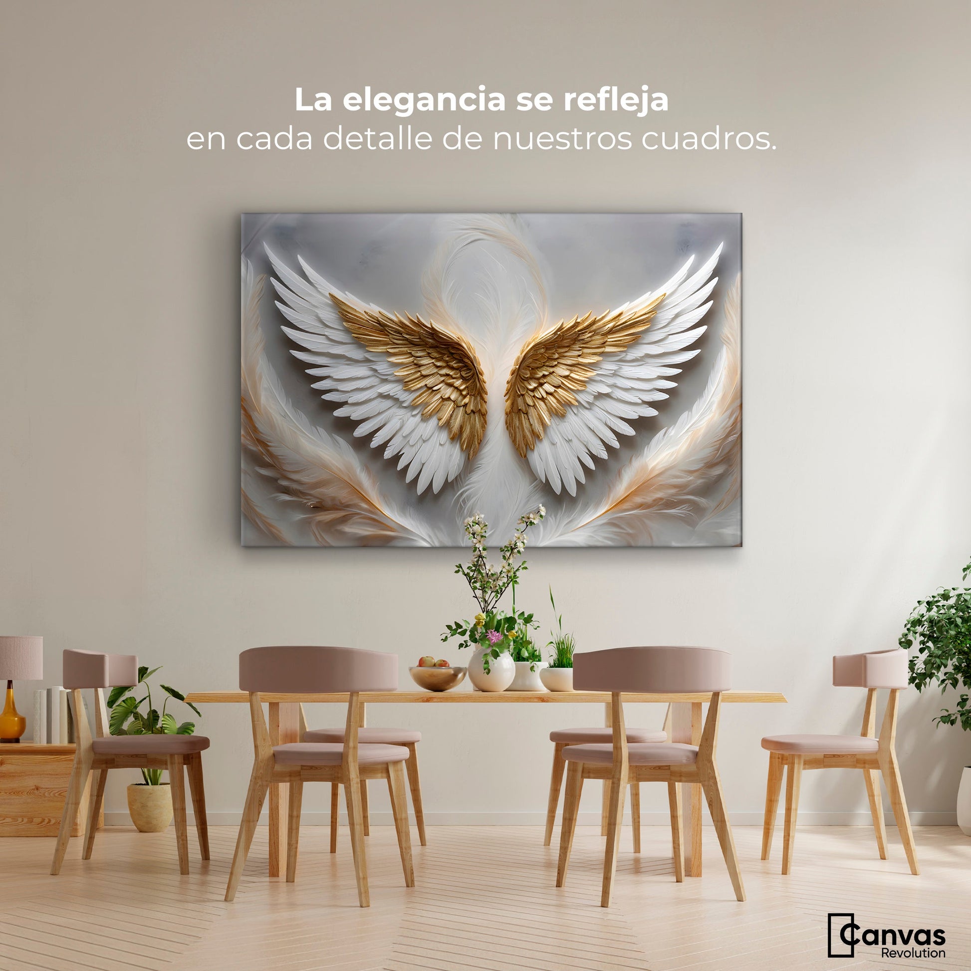 Cuadros Decorativos Canvas Revolution | Angel Luz Radiante | Montaje4