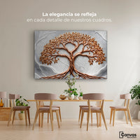 Cuadros Decorativos Canvas Revolution | Arbol Piedra Oro | Montaje4
