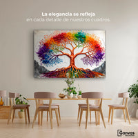 Cuadros Decorativos Canvas Revolution | Arbol Vida Arcoiris | Montaje4