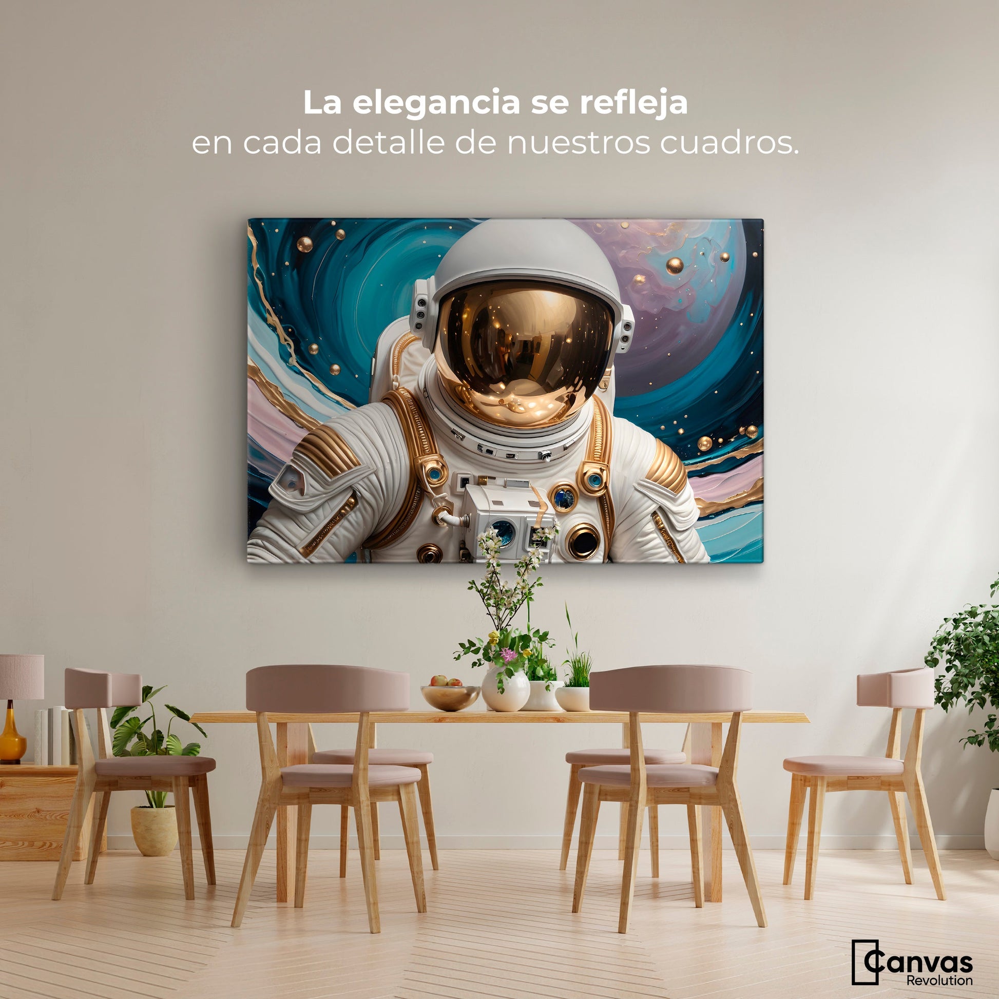 Cuadros Decorativos Canvas Revolution | Astronauta Y Luz | Montaje4