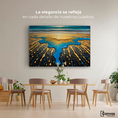 Cuadros Decorativos Canvas Revolution | Atardecer Dorado | Montaje4