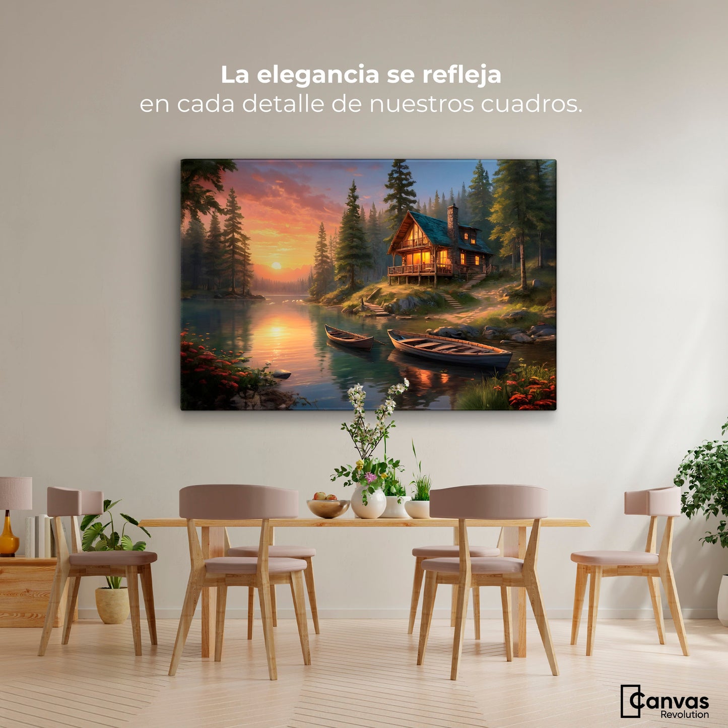 Cuadros Decorativos Canvas Revolution | Atardecer Tranquilo | Montaje4