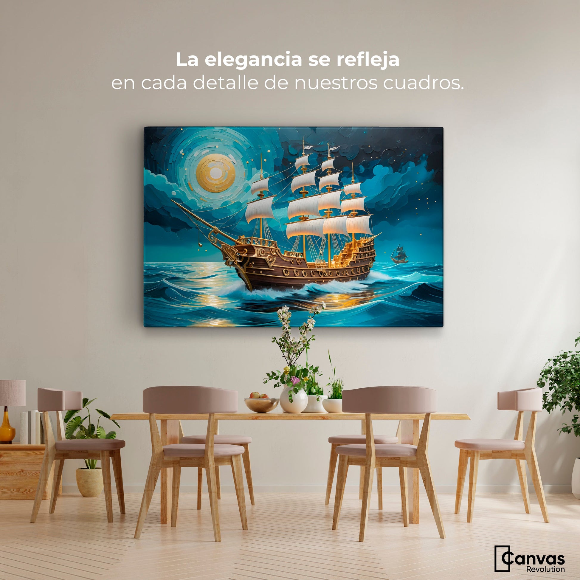 Cuadros Decorativos Canvas Revolution | Barco Del Horizonte | Montaje4