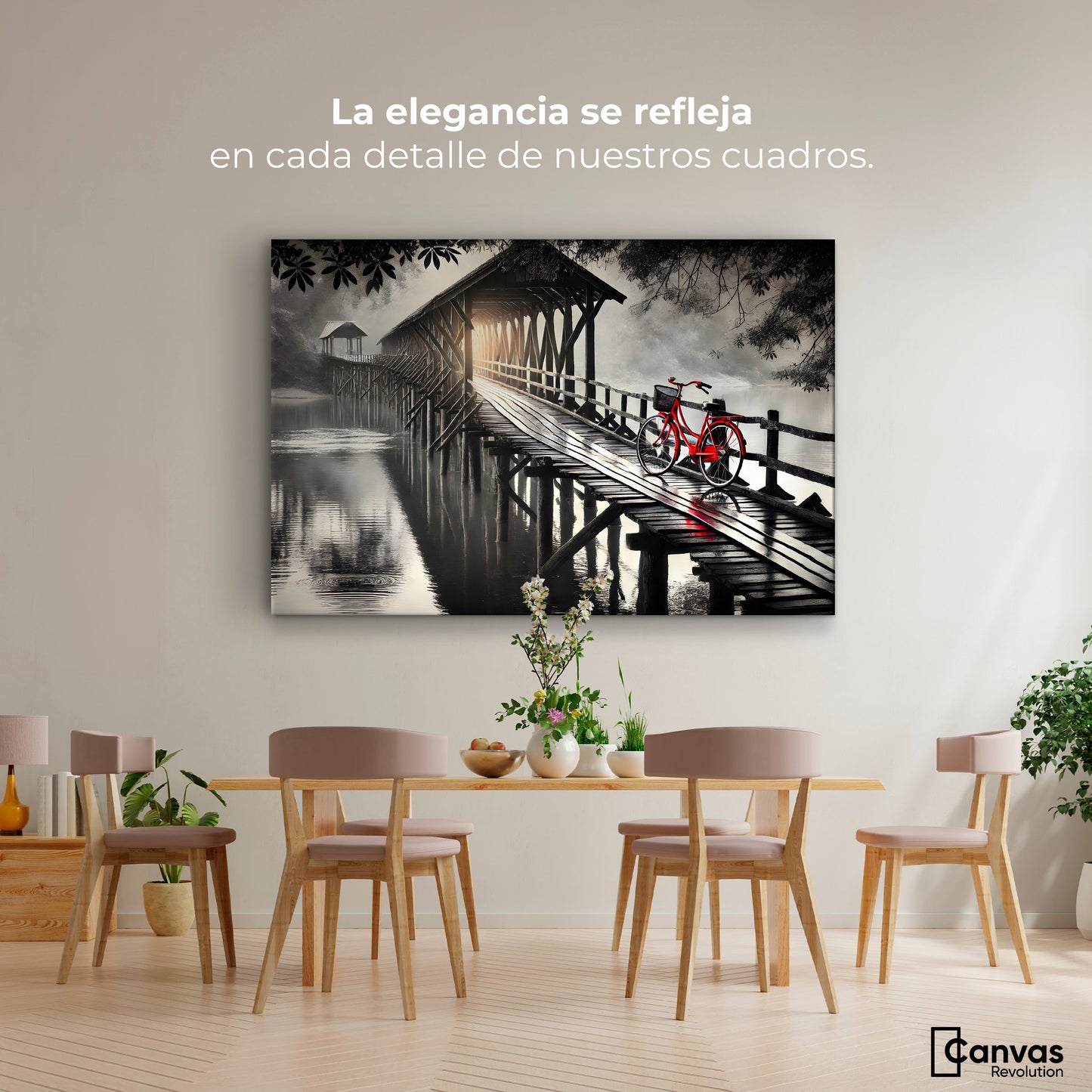 Cuadros Decorativos Canvas Revolution | Bicicleta En Muelle | Montaje4